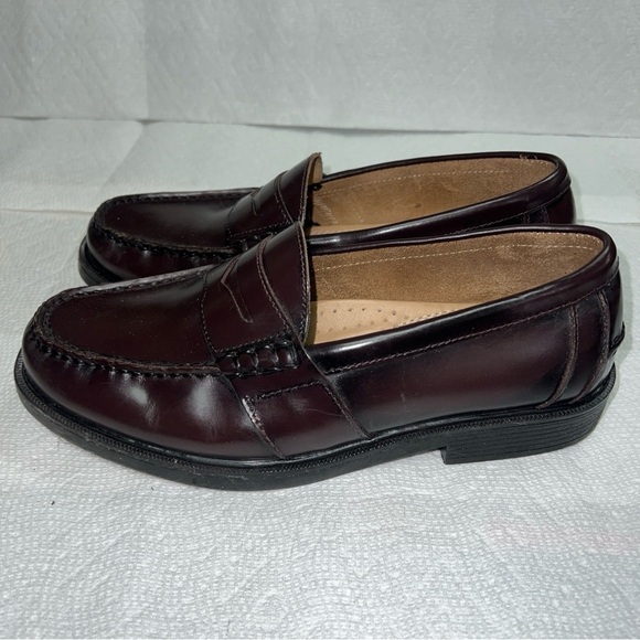 Nunn Bush Kent Men's Moc Toe Penny Loafer Burgundy Leather Dress Shoes Size 9.5M - Picture 5 of 11